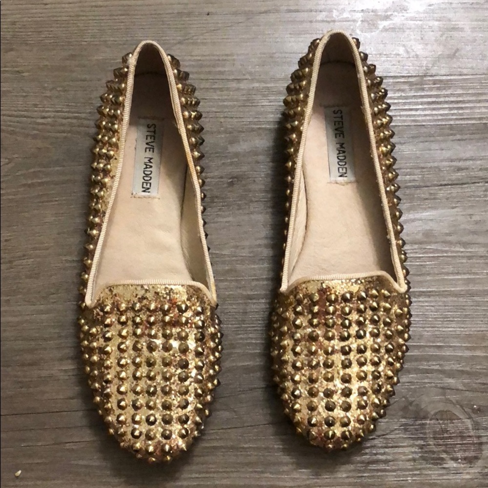 Steve Madden Gold Flats